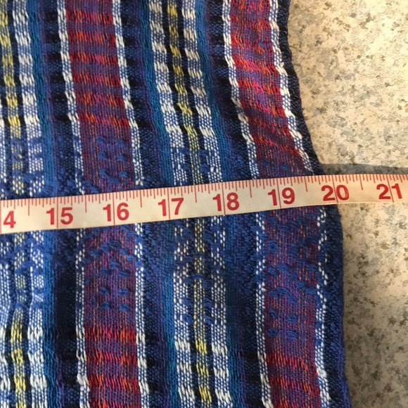 El Interior Mexican Folk Woven Plaid Boho Tunic - Picture 9 of 9